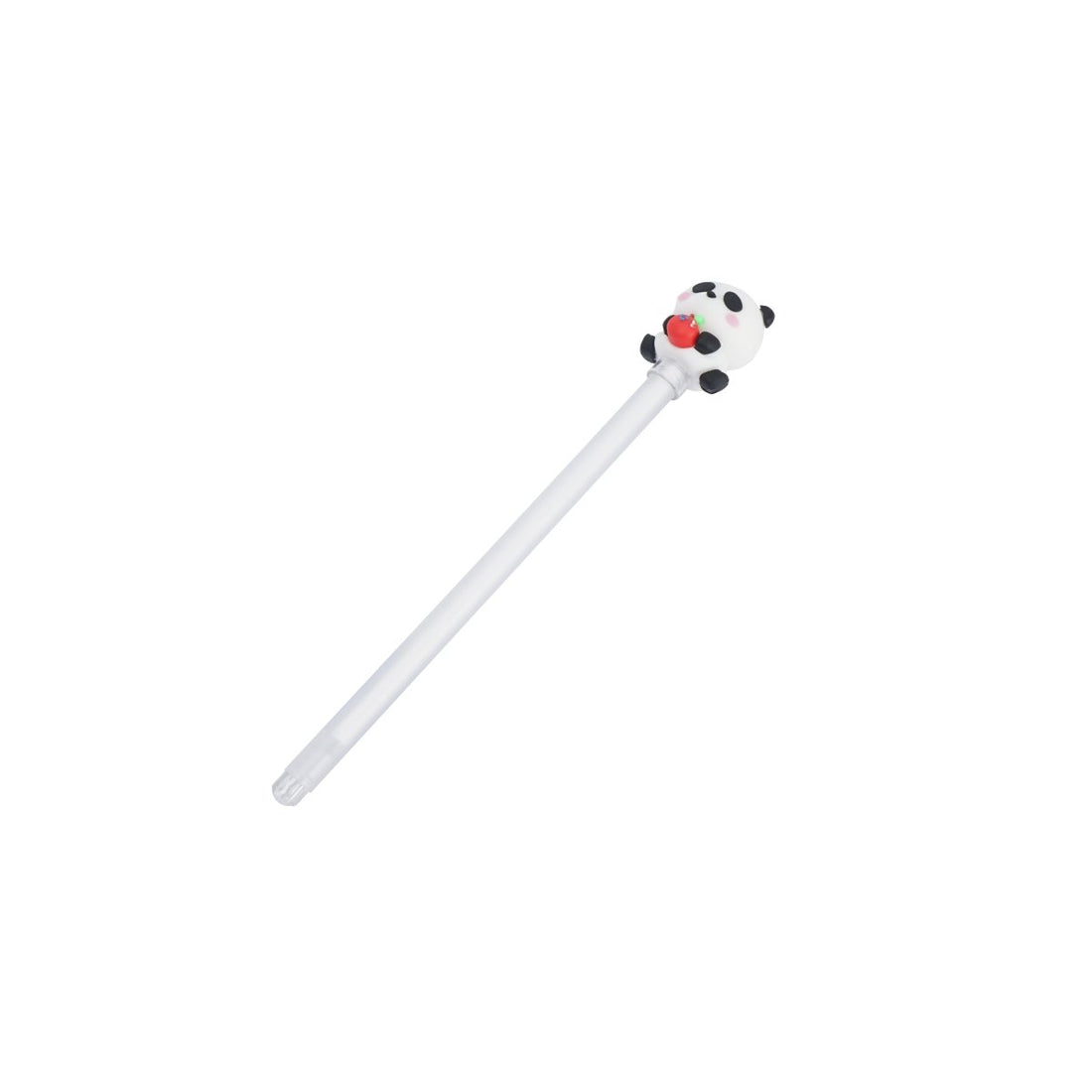 Panda character pen with white barrel and black-and-white panda head topper