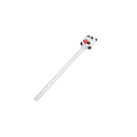 Panda character pen with white barrel and black-and-white panda head topper