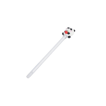 Panda character pen with white barrel and black-and-white panda head topper
