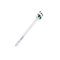 Panda character pen with white barrel and panda head with green nose detail