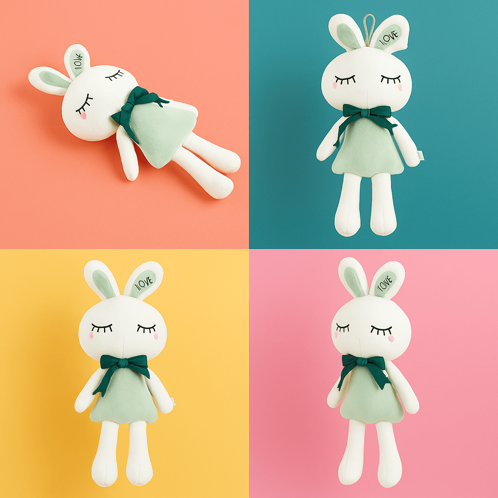Cute Rabbit Plush Doll – 52cm Soft Toy with Bow - MIDI