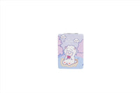 Lavender sheep compact mirror with cloud and flower pattern on cover