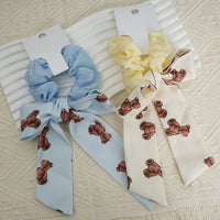 Hair Scrunchie with Teddy Bear Bow Print 4