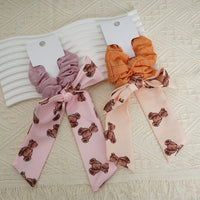 Hair Scrunchie with Teddy Bear Bow Print 6