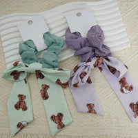 Hair Scrunchie with Teddy Bear Bow Print 5