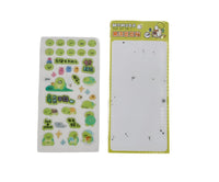 Cute turtle cartoon 3D sticker set, two backing cards shown with mixed icons
