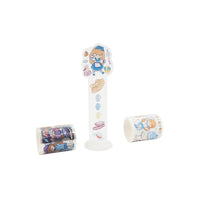 Sticker tape set with mixed character designs on three rolls and a vertical strip