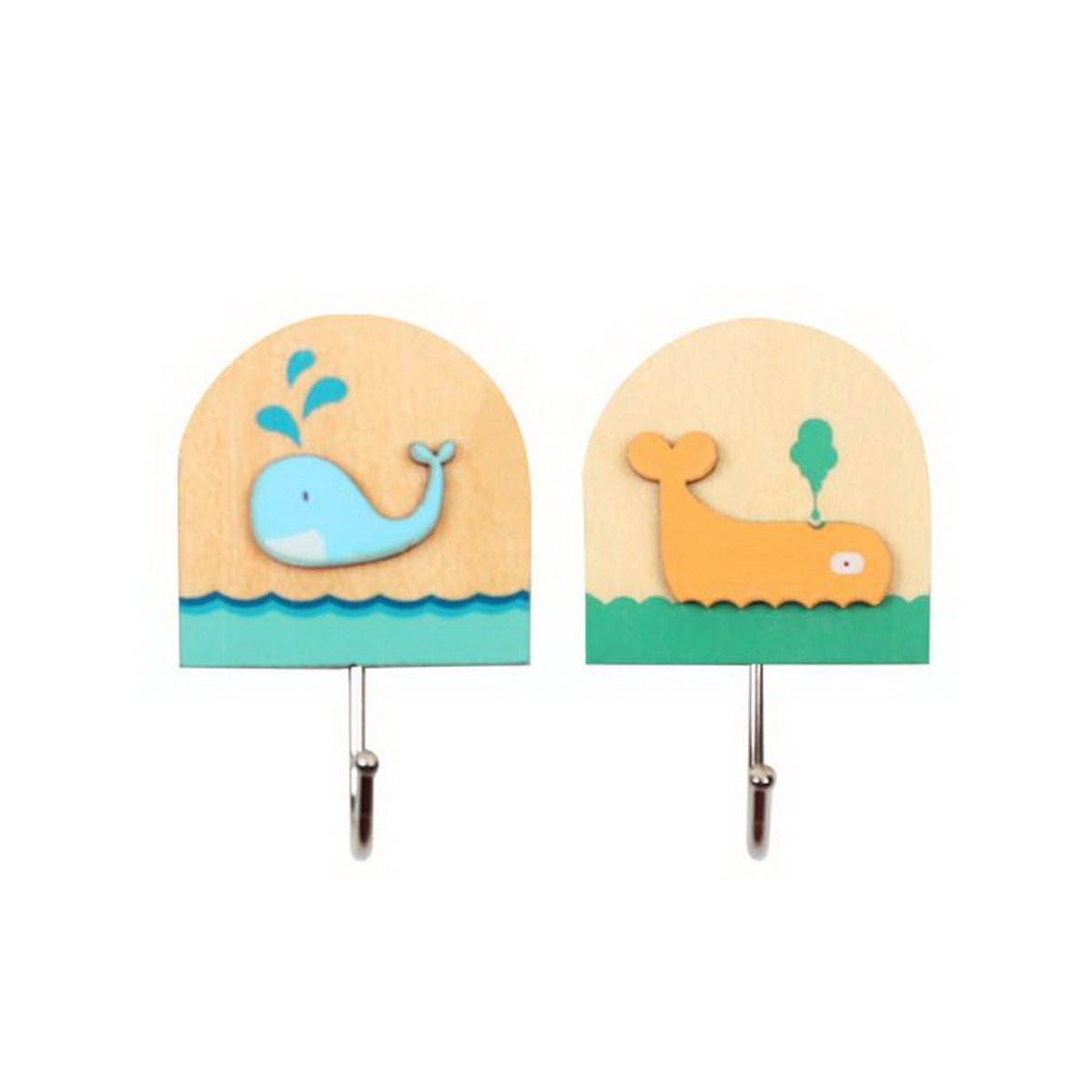 Cute Whale Wall Hooks 2pcs – Strong Adhesive Hooks - MIDI