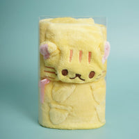 Cute Yellow Cat Plush Blanket - MIDI