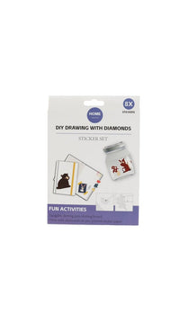 Diamond painting animal sticker set box, 8 stickers, DIY drawing with diamonds