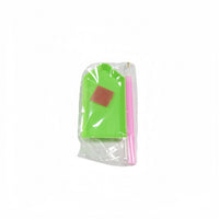 Green sticker template sheet and pink accessory strip with a brown diamond square pack