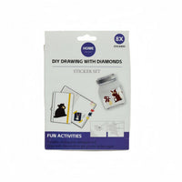 Home diamond drawing sticker set box, 8 stickers, jar and outline activity scene