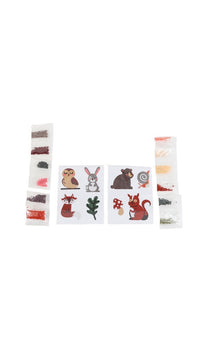 Animal diamond painting sticker sheets with small sealed color strips and bags