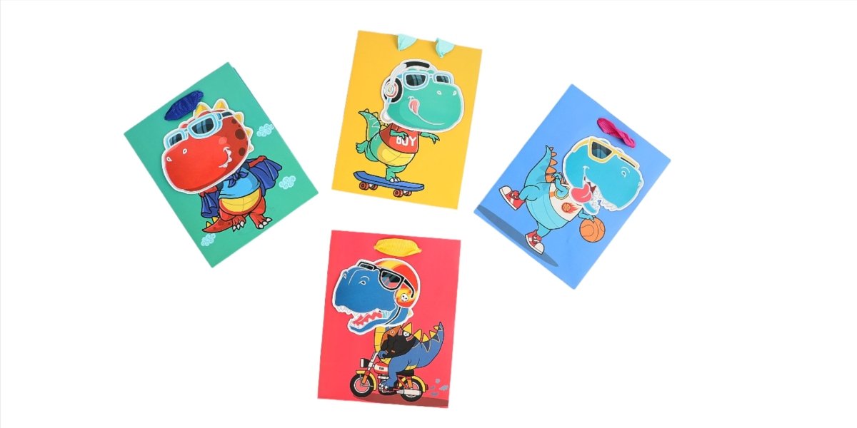 Dinosaur Gift Bags - Assorted Colors - MIDI