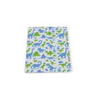Spiral dinosaur notebook, front cover shows blue and green dinosaur pattern