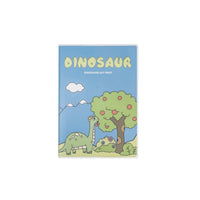 B5 dinosaur notebook matte rubber blue cover with dinosaur and fruit tree illustration