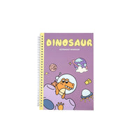 B5 dinosaur coil notebook, purple cover with cartoon dinosaur astronaut