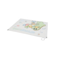 A4 file folder with dinosaur-and-child cartoon on white, fastener tabs at corners