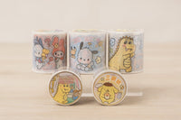 Dinosaur washi tape set with mixed cute animal illustrations on multiple rolls