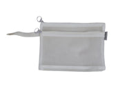 Mesh zipper bag A5 with double compartments, light gray