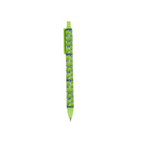 Green sports-themed ballpoint pen with ball pattern and green tip