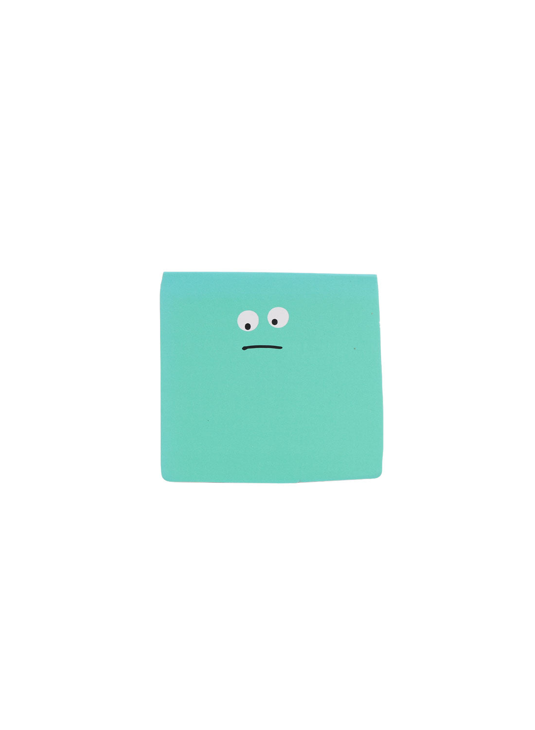 Green mini notepad with sad face emoticon on the cover