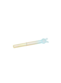 Pastel bunny-ear pen with pale yellow barrel and light blue bunny tip.