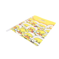 Open yellow duck scientist notebook showing illustrated pages and a white spine.