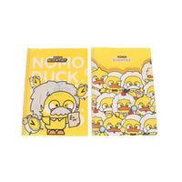 Two yellow duck scientist notebooks, front covers shown together.