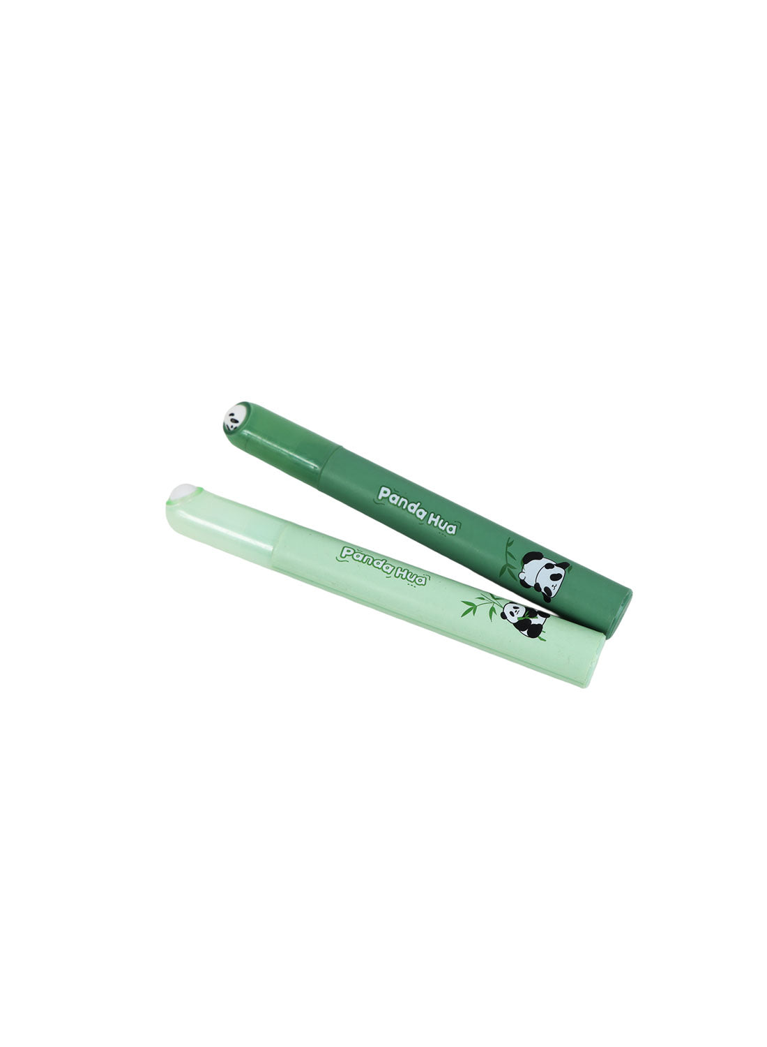 Green and mint panda-themed pens, two in view from a pack of 4