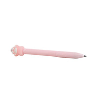 Pink paw print gel pen with paw-shaped cap and pointed black tip