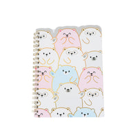 Pastel bear-pattern spiral notebook with metal coil binding
