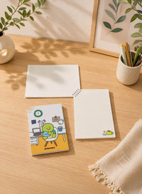 Pack of 3 spiral notebooks: cartoon front covers with plain white pages