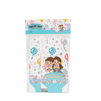 Kids Eid gift box set in clear pack, cartoon children on festive backdrop, teal bottom