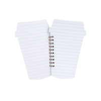 White lined spiral notebooks, two covers with metal rings down the center