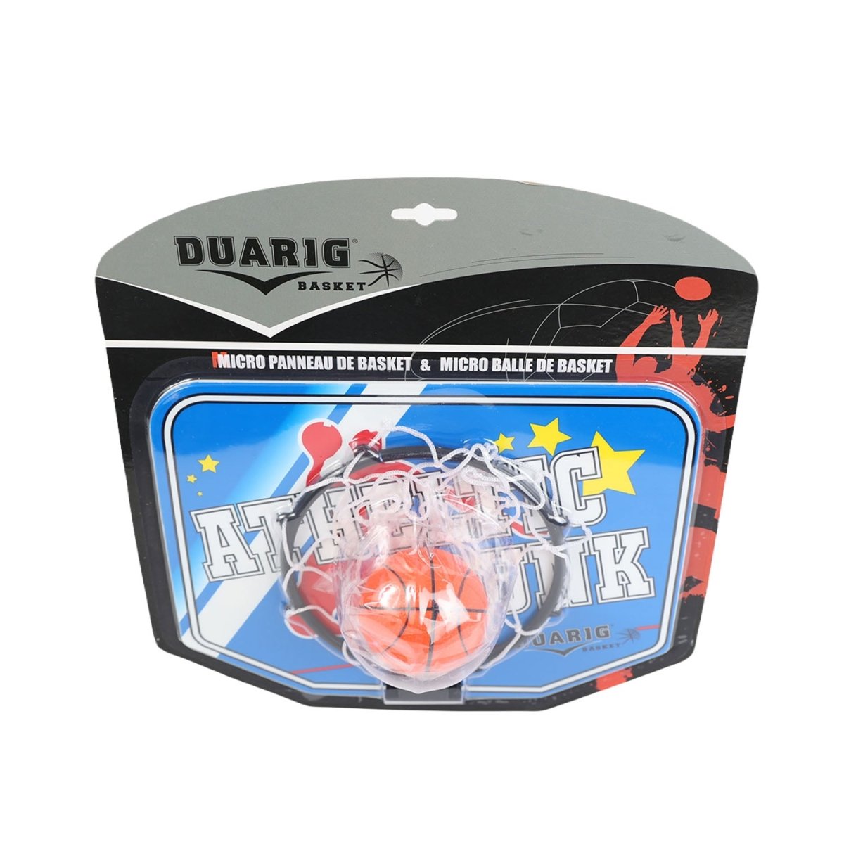 DUARIG mini basketball hoop set package with net and orange basketball graphic