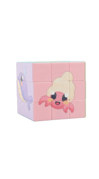 3x3 magic cube puzzle toy with pink bunny face on pastel cube panels