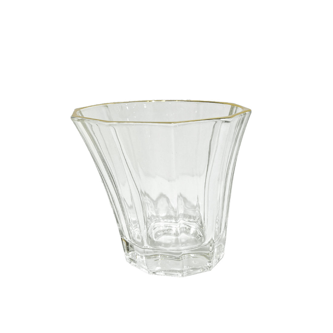 Clear glass cup with flared rim, 250 ml capacity