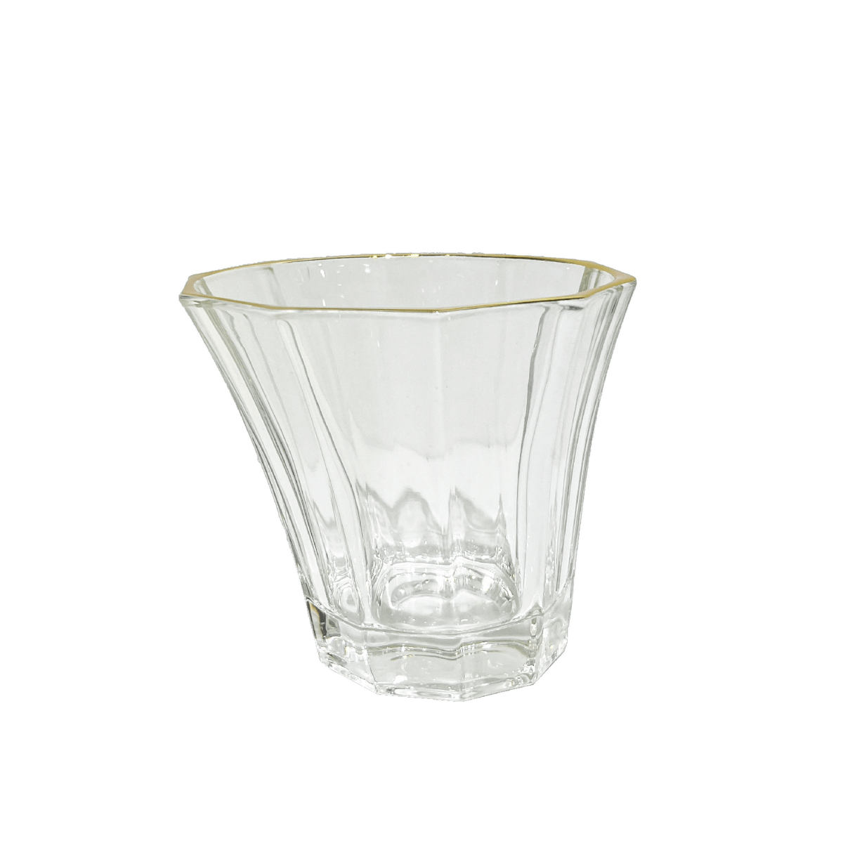 Clear glass cup with flared rim, 250 ml capacity