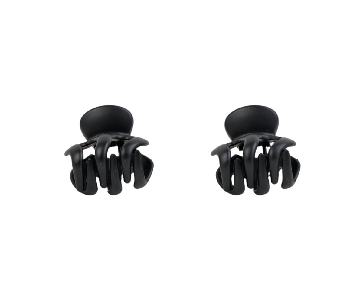 Black Plastic Hair Clips 1