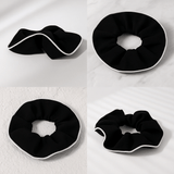 Black Hair Scrunchie with White Edge 1