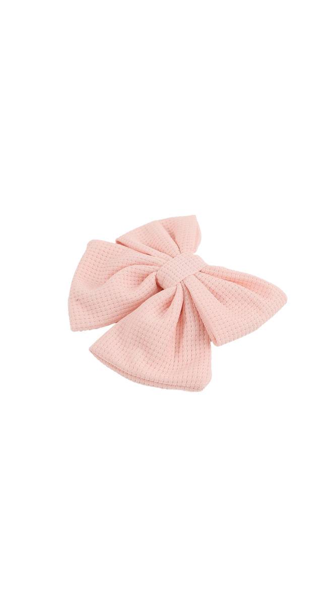Pink Fabric Bow Hair Clip 3