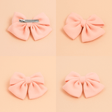 Pink Fabric Bow Hair Clip 1