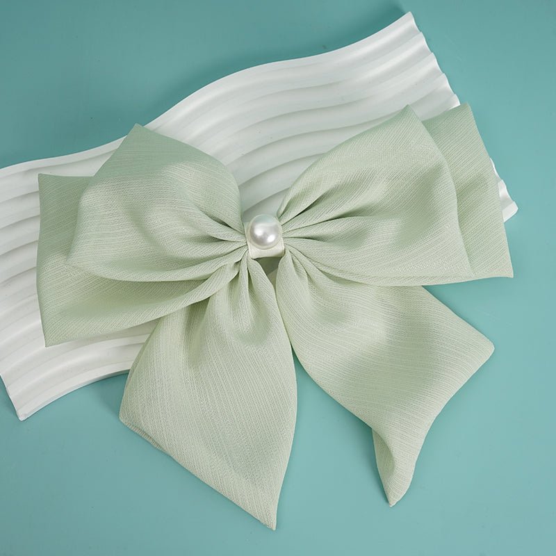 Pearl Accent Bow Hair Clip 1