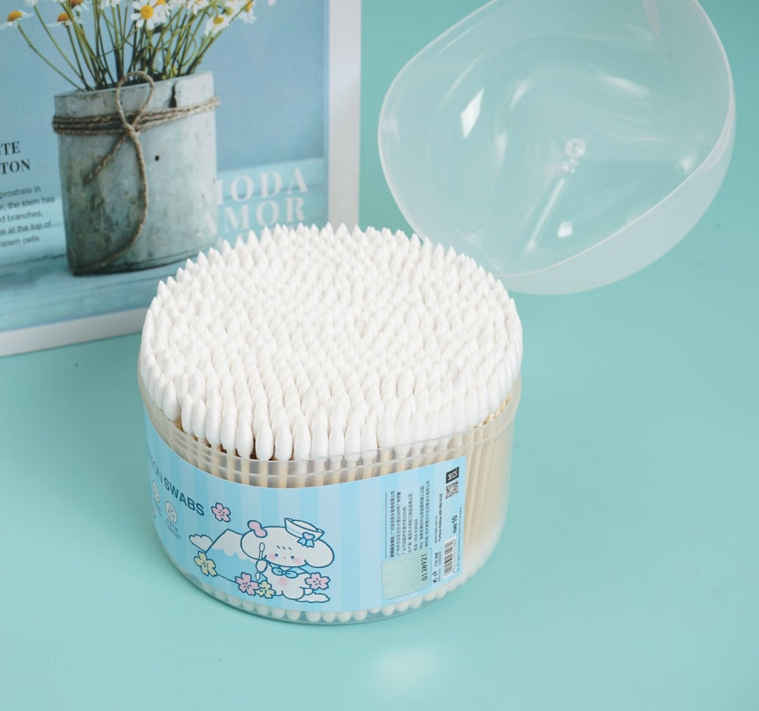 Pack of 3 Cotton Swab Boxes with Elegant Dispenser