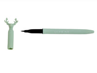 Mint green eyeliner pen with black felt tip and deer-shaped cap, ICHear.