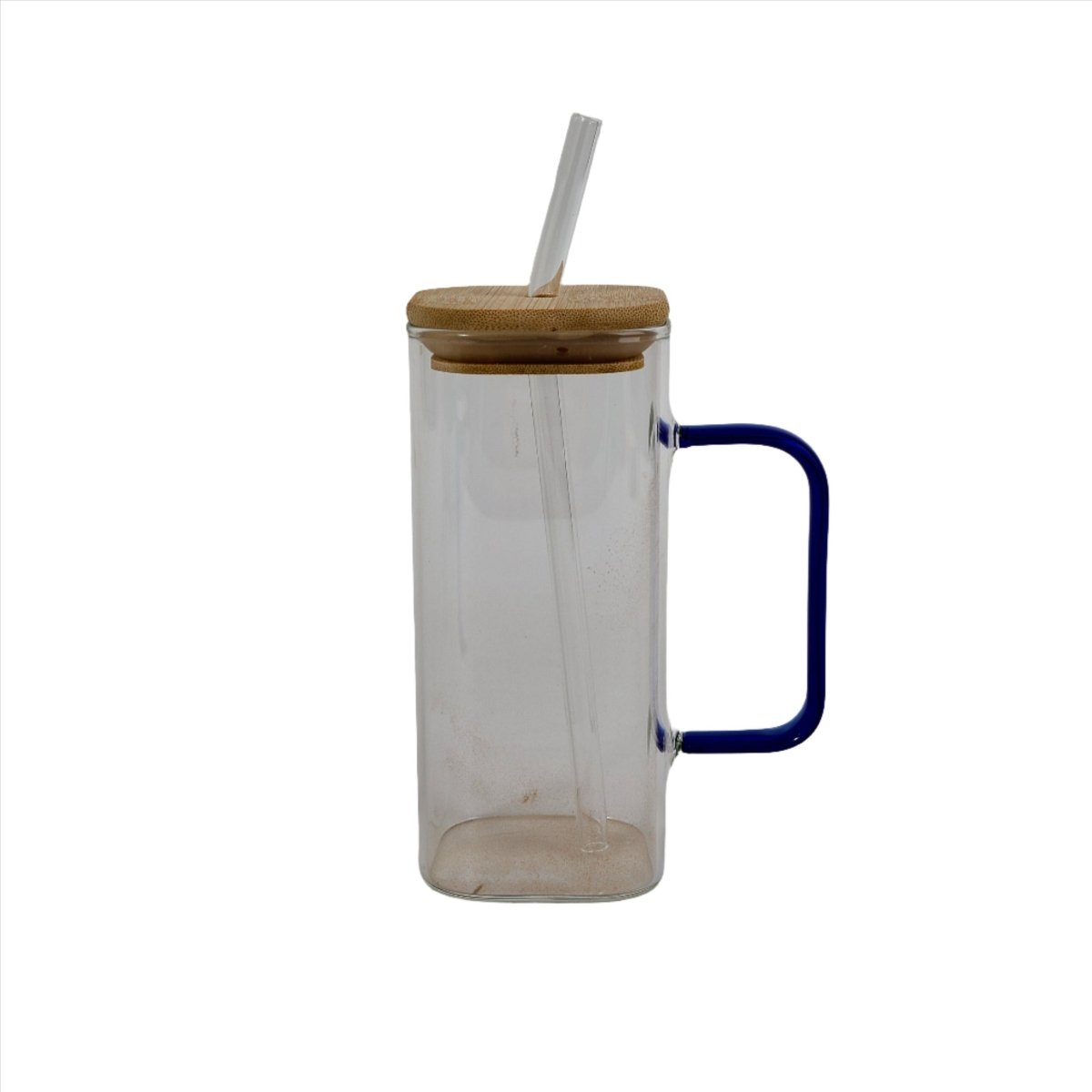 Elegant Glass Mug with Straw - MIDI