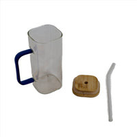 Elegant Glass Mug with Straw - MIDI