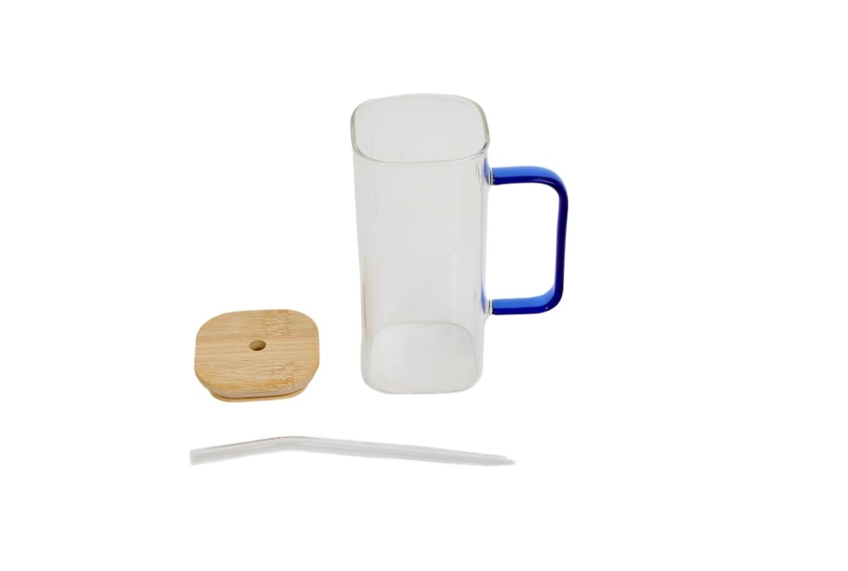 Elegant Glass Mug with Straw - MIDI