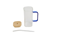 Elegant Glass Mug with Straw - MIDI